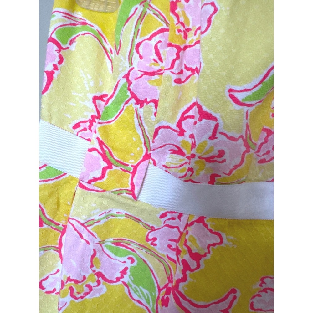 Lilly Pulitzer Amberly strapless mini dress yellow Starfruit Day Lilly floral 2 - Picture 4 of 10